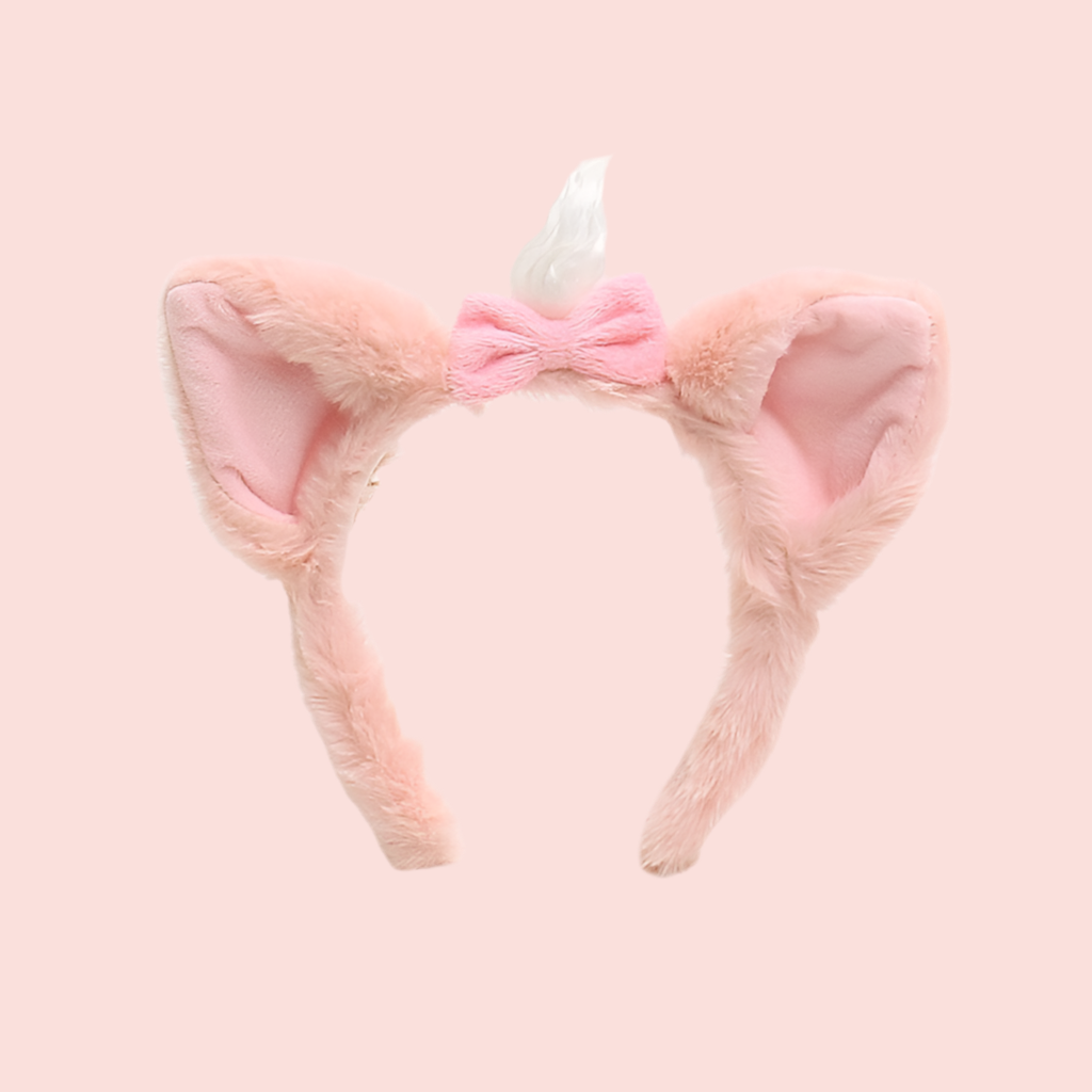 Animal Ear Headbands Set β Furry Cat & Bunny Ears with Pink Bow β Soft & Cute for Kids & Girls