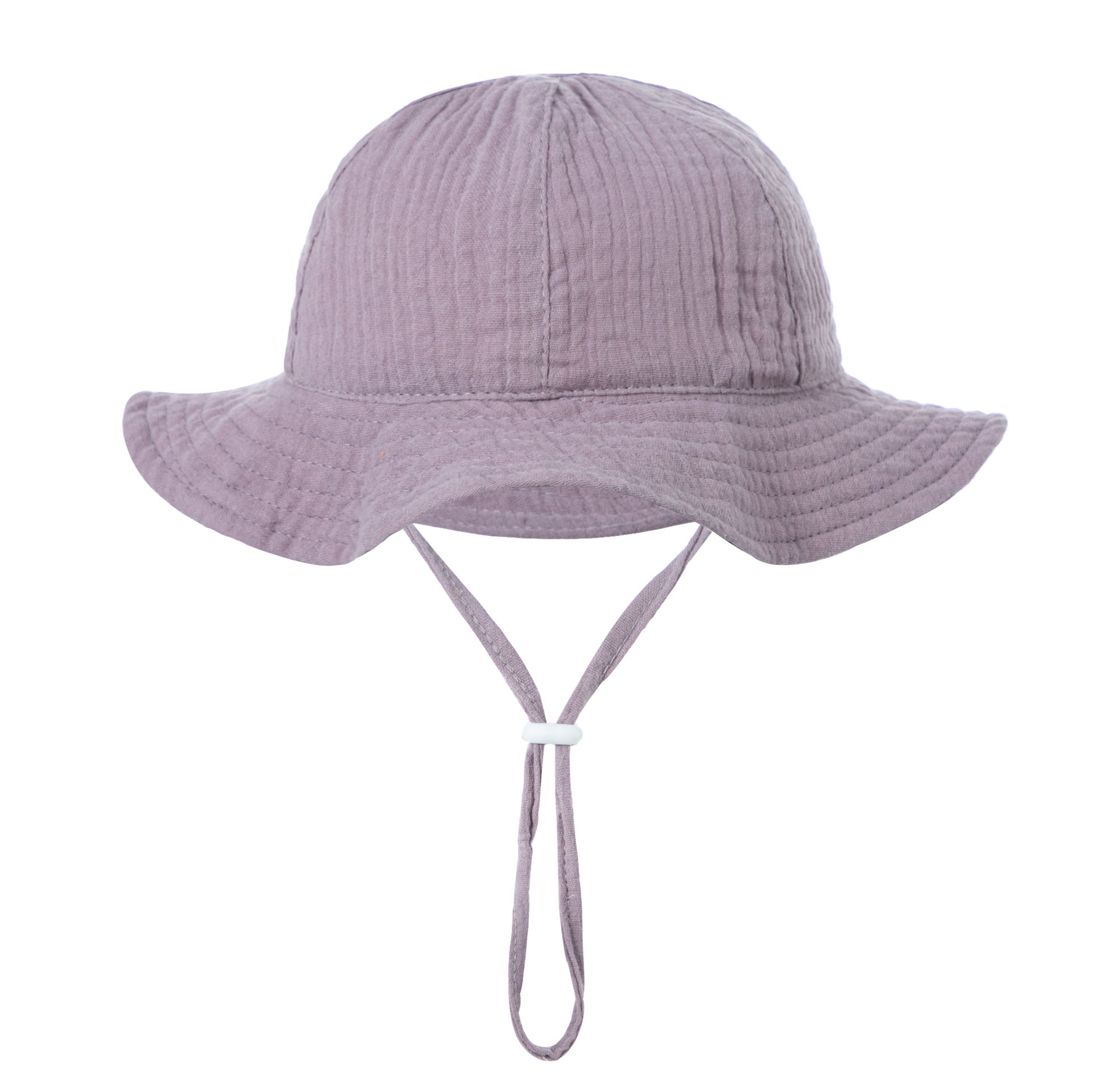 Baby Sun Hat with Chin Strap for Girls – Cotton Wide Brim Bucket, Rosewood