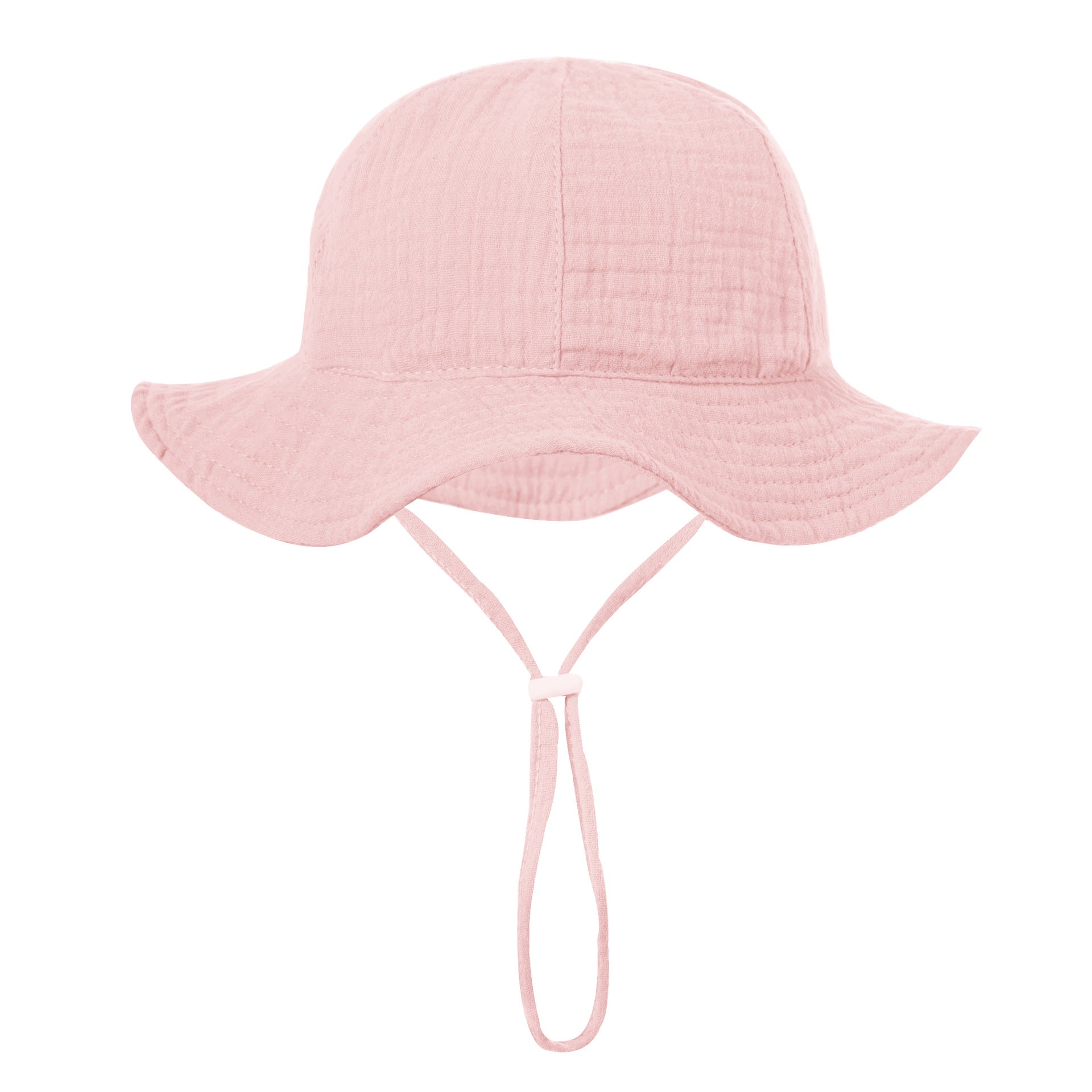 Baby Sun Hat with Chin Strap for Girls – Cotton Wide Brim Bucket, Cherry Blossom