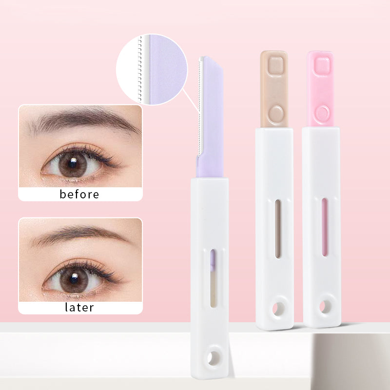 Malian Makeup Stainless Steel Eyebrow Trimmer – Push-Pull Safety Design - Image 3