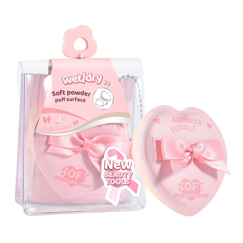Malian Makeup Heart-Shaped Pink Marshmallow Makeup Sponge – Cute Design - Image 1