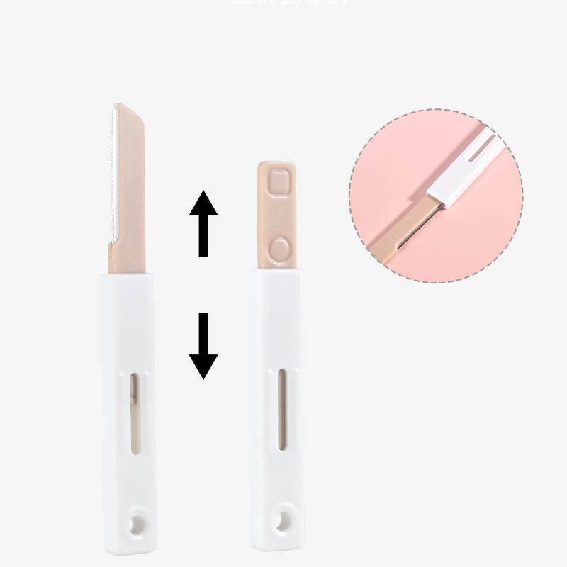 Malian Makeup Stainless Steel Eyebrow Trimmer – Push-Pull Safety Design - Image 2
