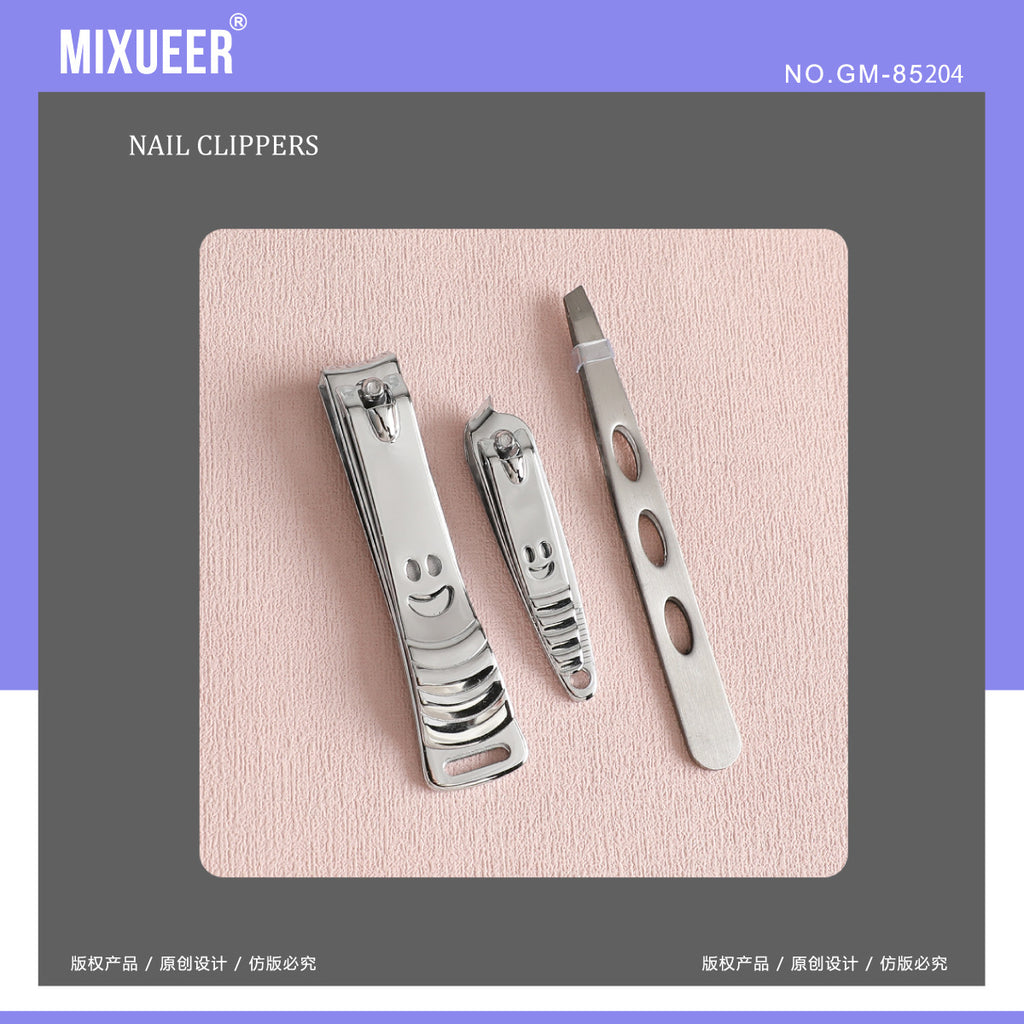 MIXUEER Stainless Steel Nail Clipper 3-Piece Set – Professional Kit - Image 1