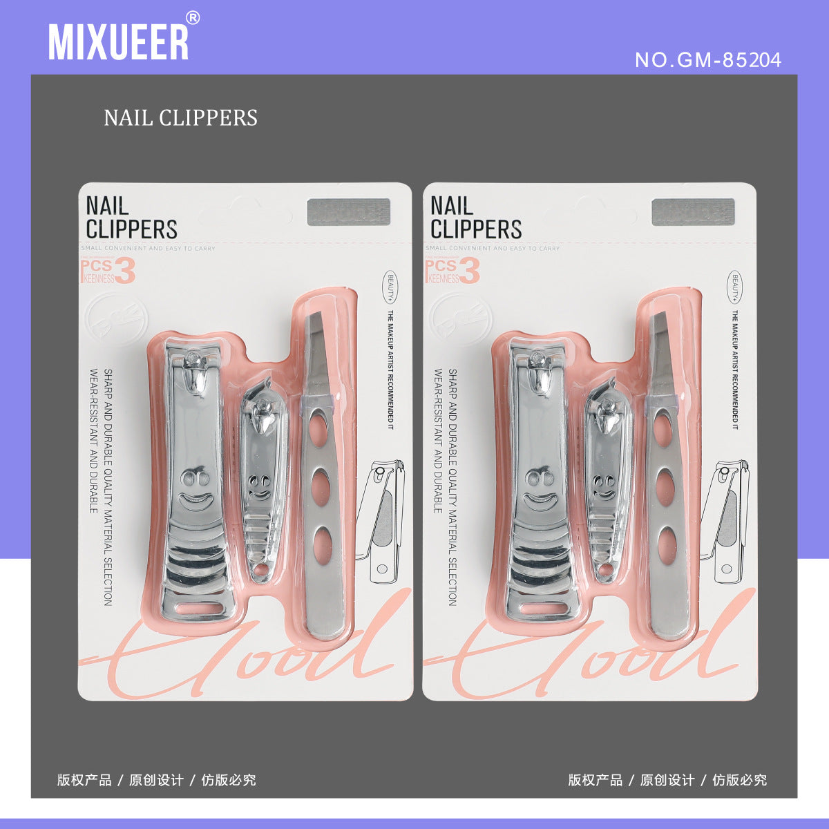 MIXUEER Stainless Steel Nail Clipper 3-Piece Set – Professional Kit - Image 2