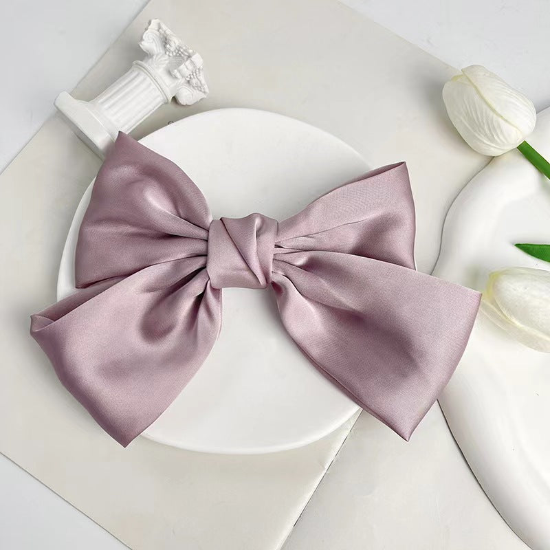 Luxury Chiffon Bow Hair Clip - Pink Premium Hair Accessory for Women & Girls - Elegant 13-25cm Wide Hair Bow UAE Dubai