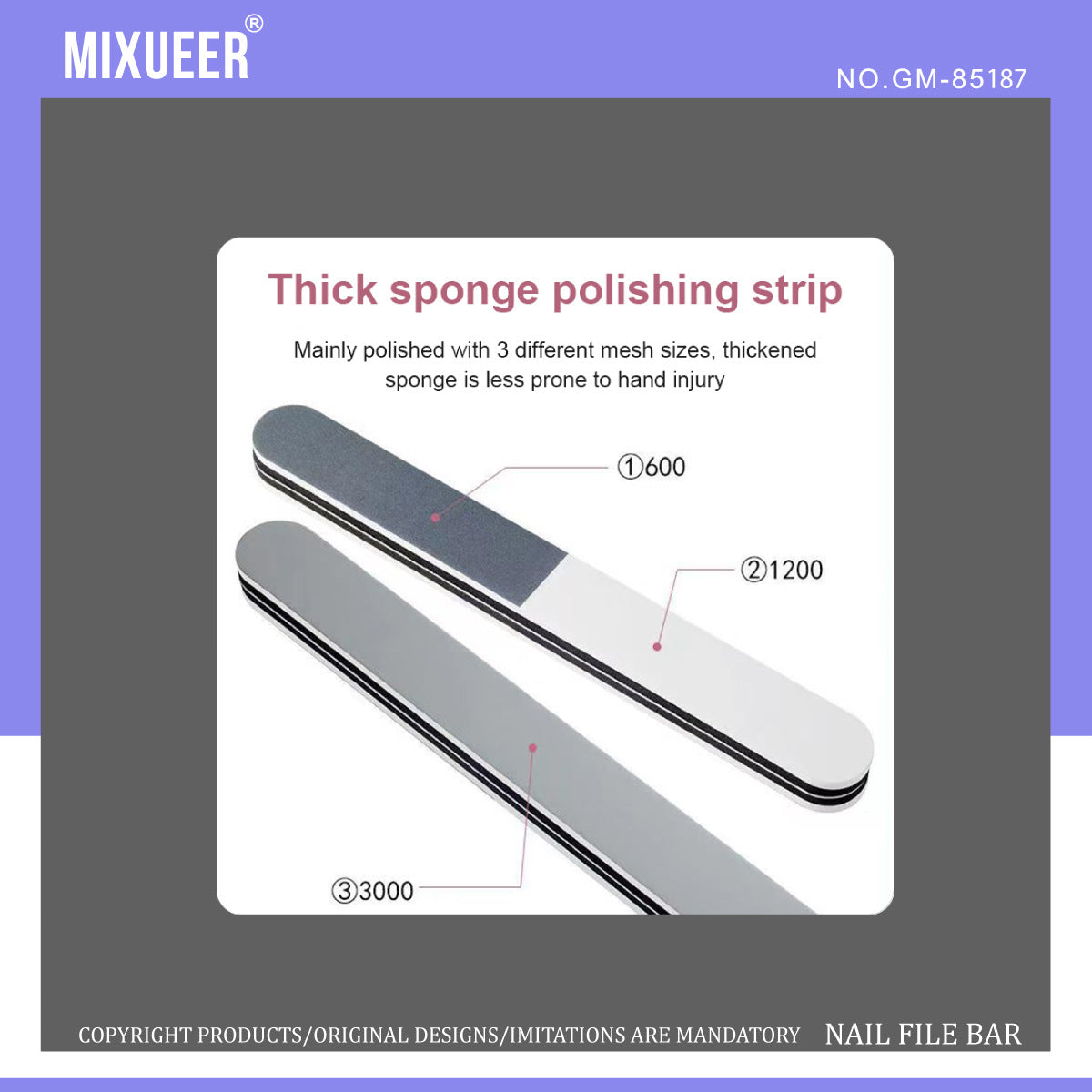MIXUEER Mini Sponge Nail File – Professional Single Pack - Image 3