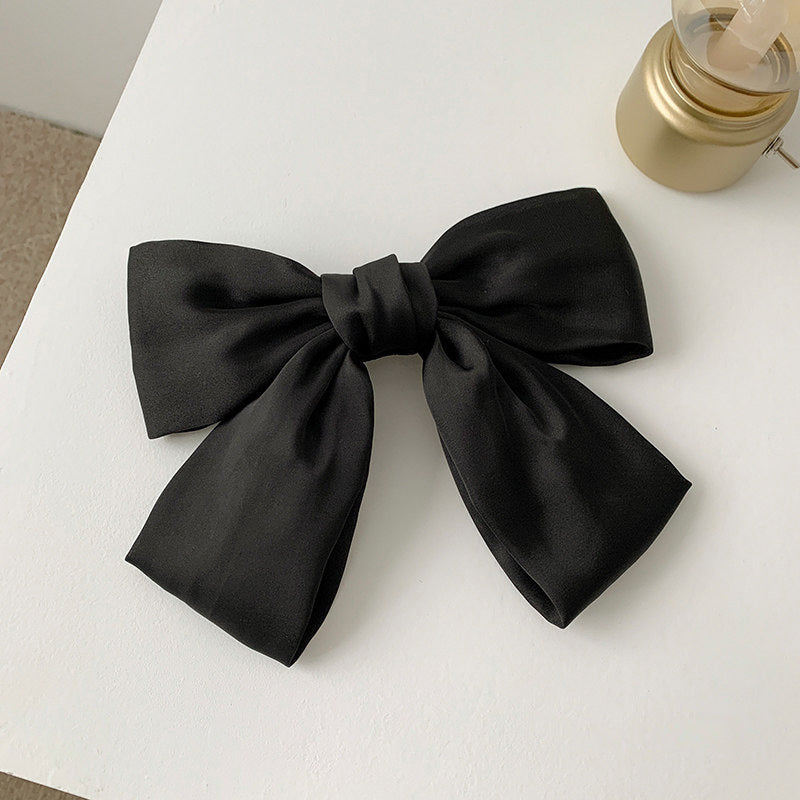 Luxury Chiffon Bow Hair Clip - Black Premium Hair Accessory for Women & Girls - Elegant 13-25cm Wide Hair Bow UAE Dubai