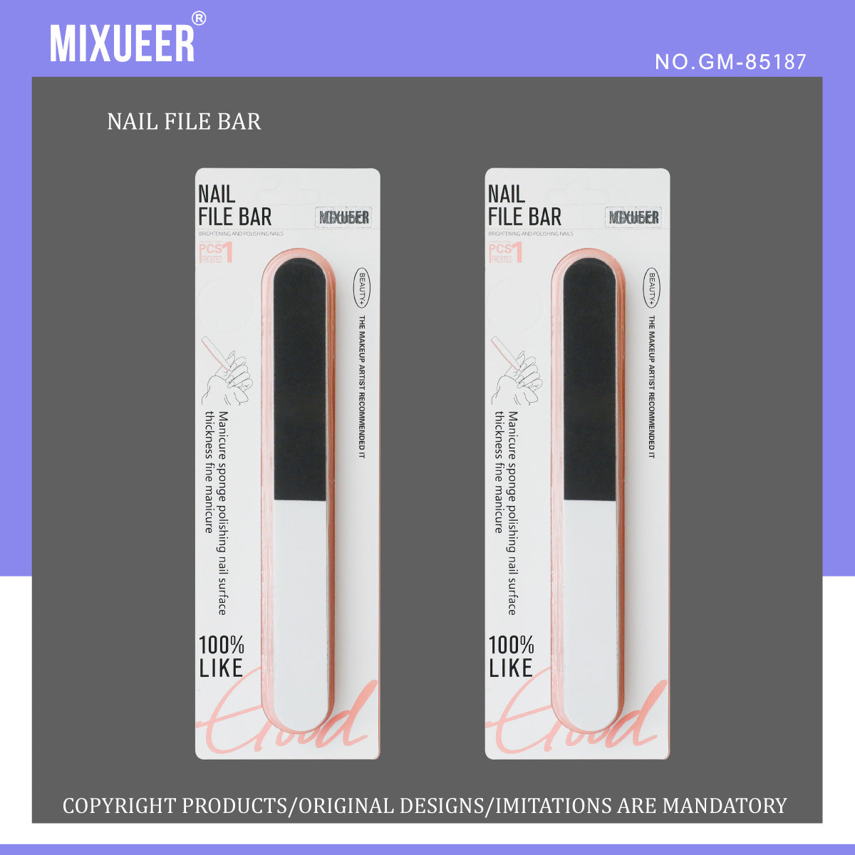 MIXUEER Mini Sponge Nail File – Professional Single Pack - Image 1