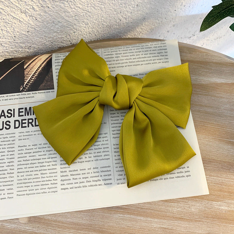 Luxury Chiffon Bow Hair Clip - Gold Premium Hair Accessory for Women & Girls - Elegant 13-25cm Wide Hair Bow UAE Dubai